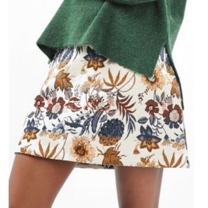Topshop Pressed Flower A-line Skirt